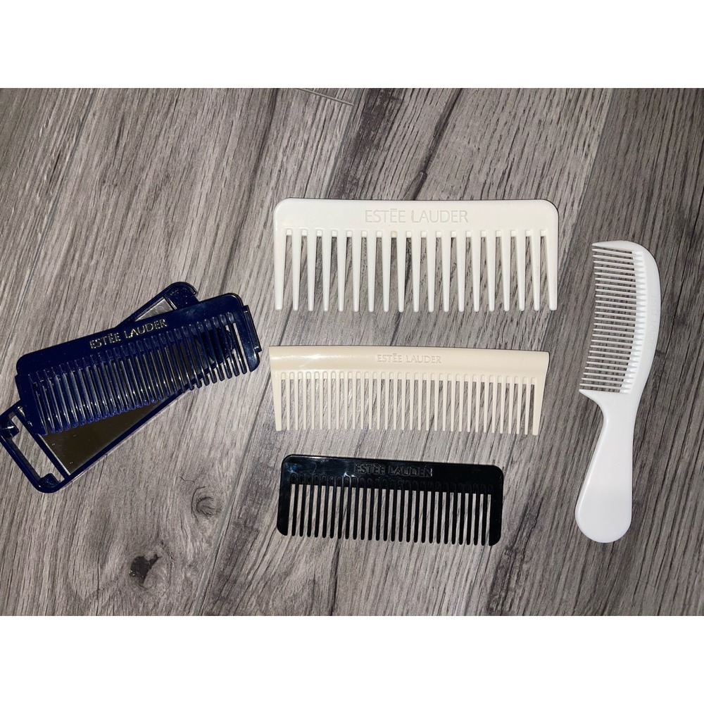 Vintage Estée Lauder Hair‎ Comb Bundle Of 5 Combs / Mirror Set